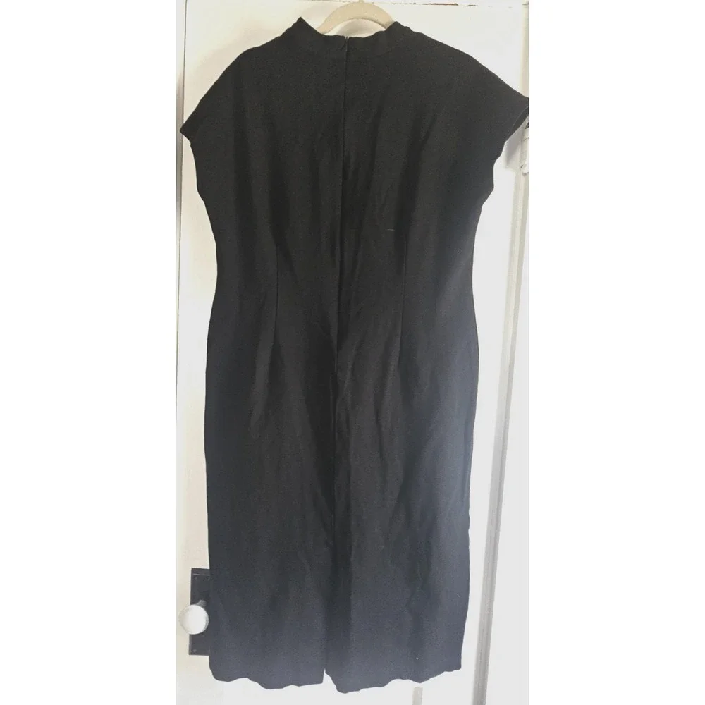 Retro Licious woman 2X BLACK heart-shaped cutout front midi dress